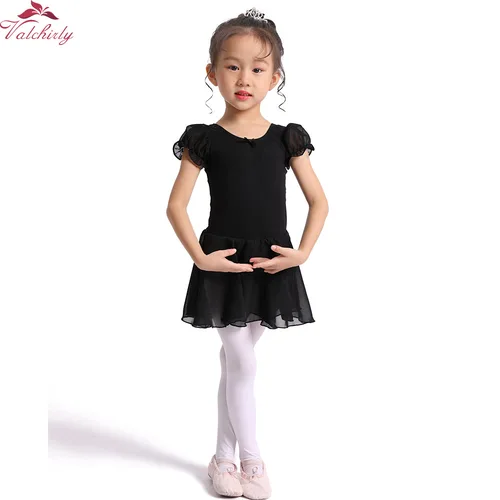 Imagen 2 del producto Leotardos de Ballet para niñas, vestido de baile, Bodi para niños, tutú de bailarina, buena falda de gasa, colores rosa, rosa, azul y negro