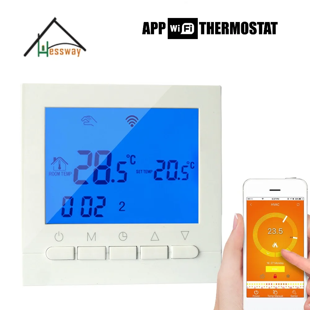 English Russi dry contac Gas boiler temperature controller thermostat WIFI APP Remote Controls with Floor heating linkage