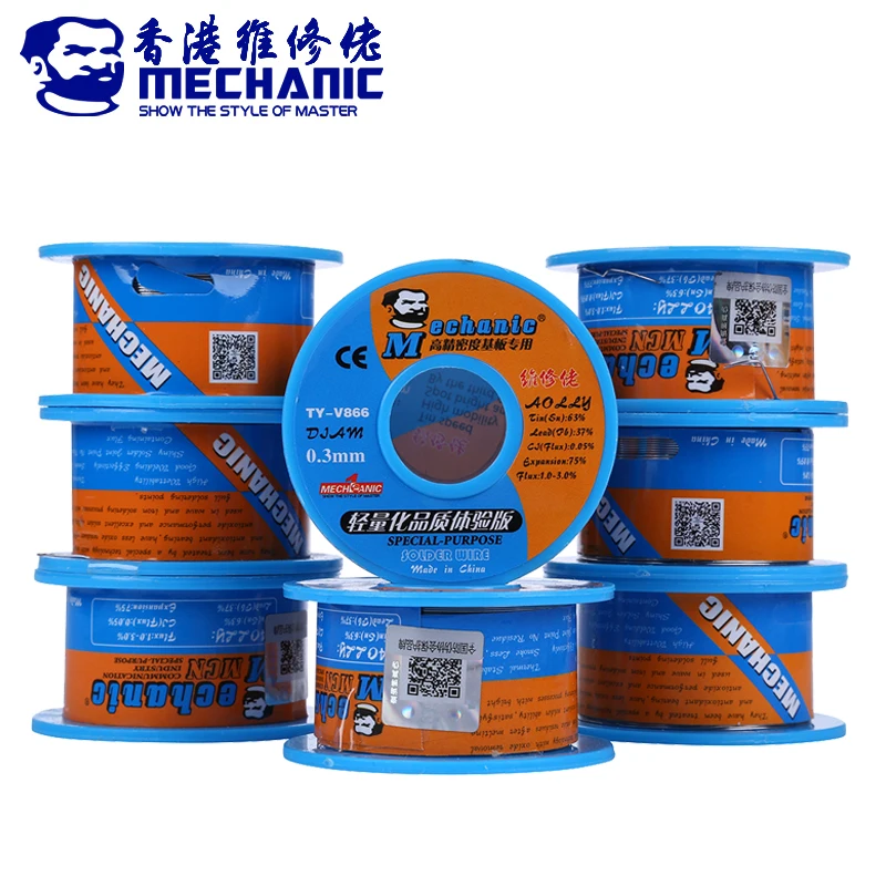 2pcs/lot MECHANIC 0.3mm 40g Solder Soldering Wire Rosin Core Welding Tin Low Melting Point Wire Soldering Tools