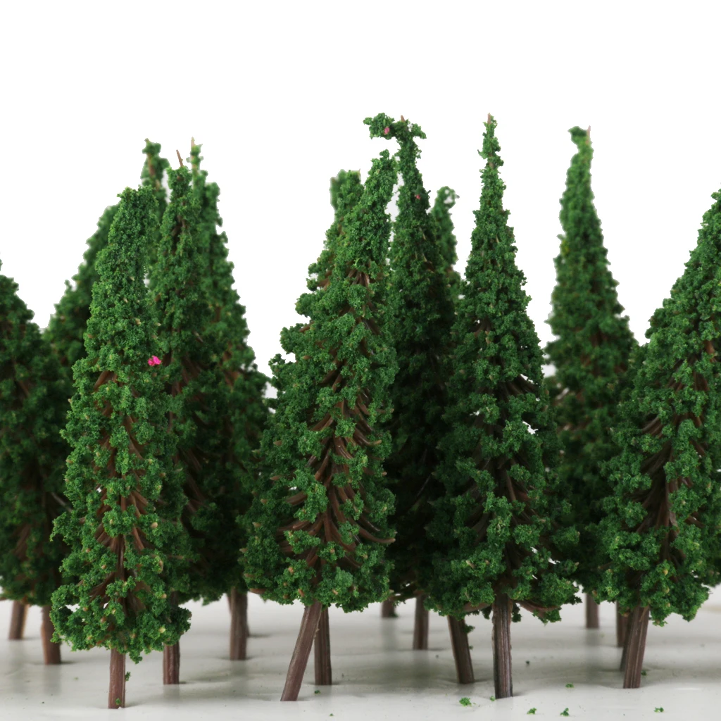 50 Green Pagoda Trees Model Train Railway Park Street Scenery HO 1/100 Scale 6.5cm