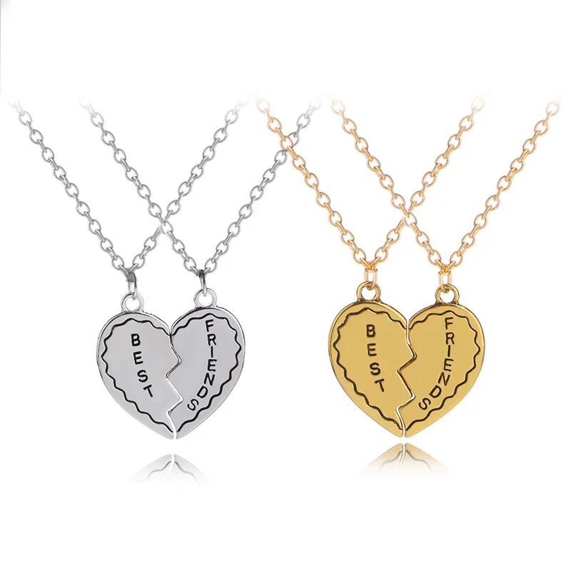 Set of 2/3/4 Best Friends Necklace Couples Paired Necklaces Pendants Unisex Lovers Valentine\'s Gift BFF Friendship Jewelry