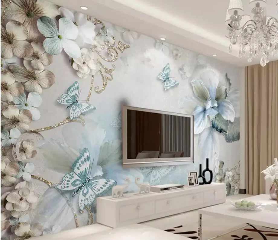 

kids wallpaper custom photo wallpaper home decor Flower butterfly living room wallpaper for bedroom TV background 3d wallpaper