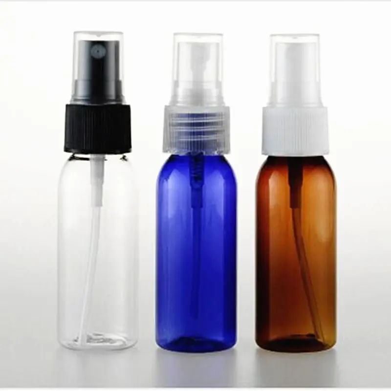 300pcs/Lot 30ml Mini Plastic Transparent Bottle PET Perfume Bottles Atomizer Travel Spray Bottle E Liquid Bottle Pump Amber Blue