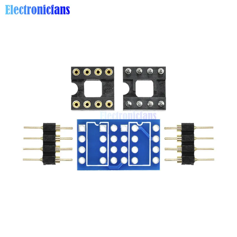 Dual DIP8 to DIP8 Mono Opamp PCB+Pin+Socket For NE5532 OPA2132 OPA627 TL072 P07