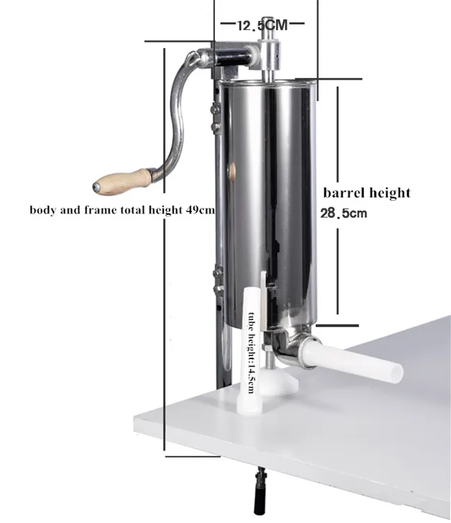 4L الفولاذ المقاوم للصدأ دليل صانع السجق المنزلية العمودي السجق ستوفير حشو