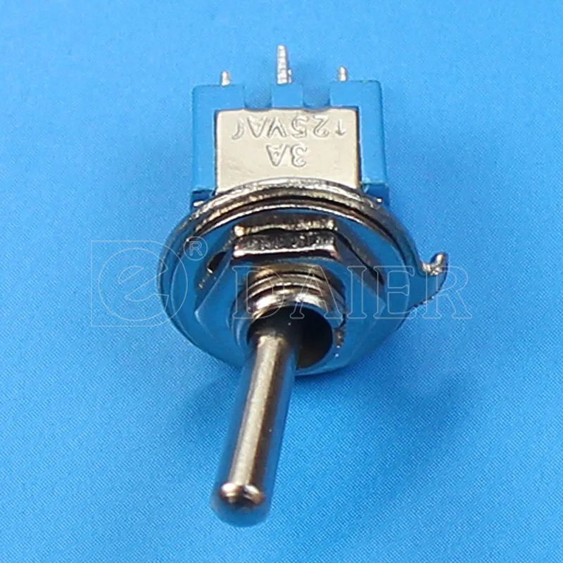 10Pcs Mini Toggle Switch ON-ON Latching  SPDT 3-Pins 3A 125VAC 1.5A 250VAC With Solder Terminal 2 Ways SMTS-102