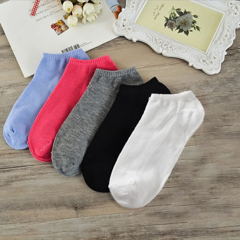 2Pairs Summer Autumn Cute Sugar color Cotton Women Socks Female Kawaii Short Socks Slippers Women Casual Soft Funny Boat Socks