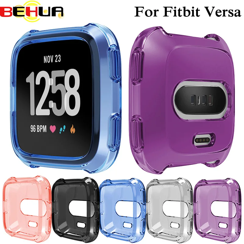 Funda protectora de silicona suave para reloj inteligente Fitbit Versa, accesorios de actividad, marco de carcasa, fundas de reloj de protección completa