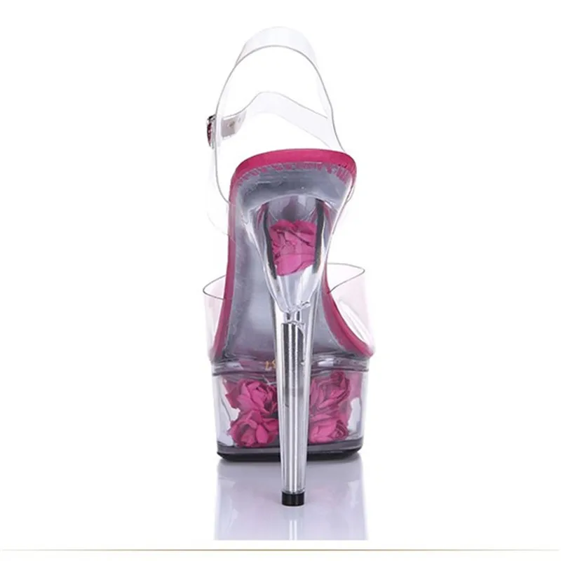 The summer super high heel sandals 15cm high fine and waterproof platform sandals wedding shoes princess flower shoes