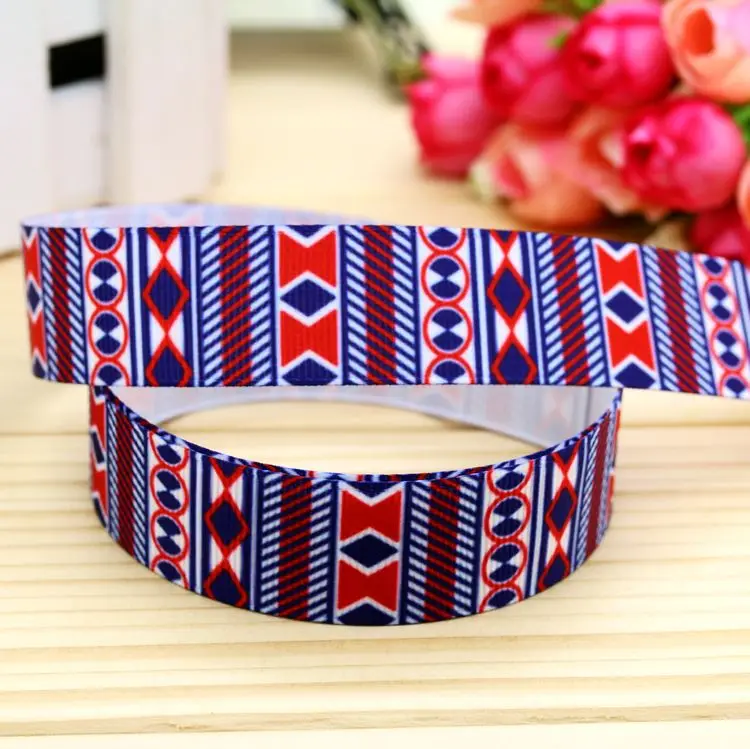 7/8inch  Aztec Printed Grosgrain Ribbon Hairbow Headwear Party Decoration Diy Wholesale OEM 22mm P5484