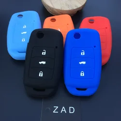 ZAD silicone car key cover case skin holder set protector fob for Changan CS75 EADO CS35 RAETON CS15 V3 V5 V7 2button remote key