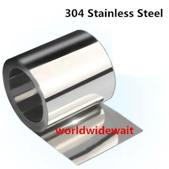 

1Pc Stainless Steel S304 Thin Plate Sheet Foil 0.05mm - 0.25mm x 200mm x 1000mm