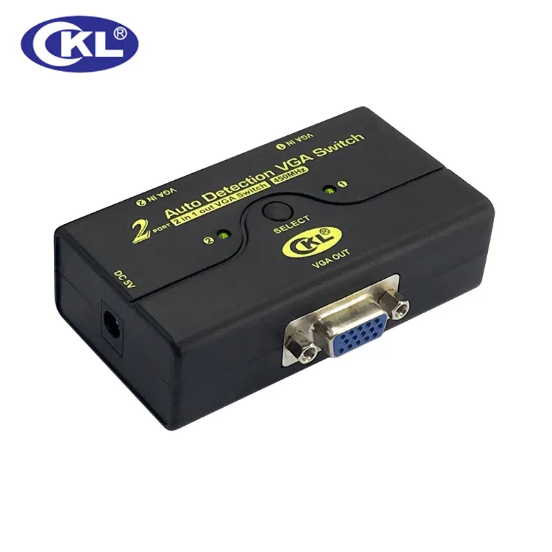 CKL-interruptor VGA de 2 puertos con detección automática, 1 Monitor, 2 ordenadores, conmutador de vídeo compatible con 2048x1536, DOS Windows, Linux, Mac, CKL-21A