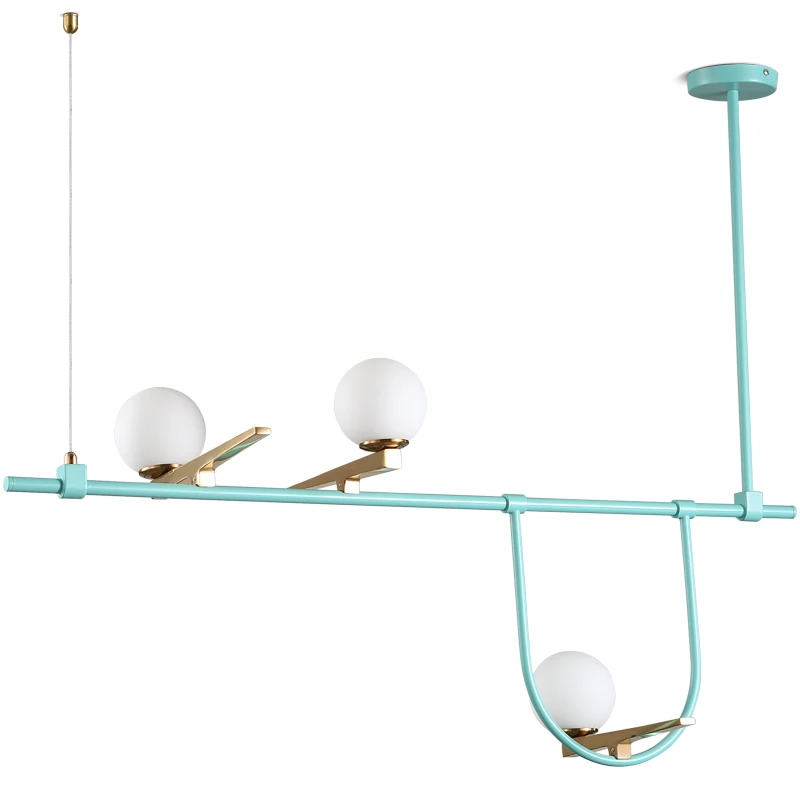 

Fashion Glass Ball LED Pendant Light Fixture Creative 3 Heads Modern Hanging Lamp Dining Restaurant Luminacion Iron Hang Lights