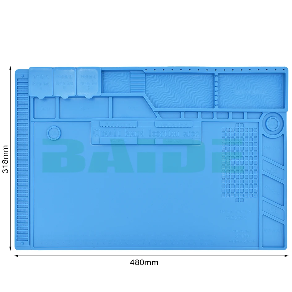 New Arrived S-170 Heat Insulation Silicone Pad Desk Mat Maintenance Platform for BGA Soldering Repair Station Working Mat 30pcs