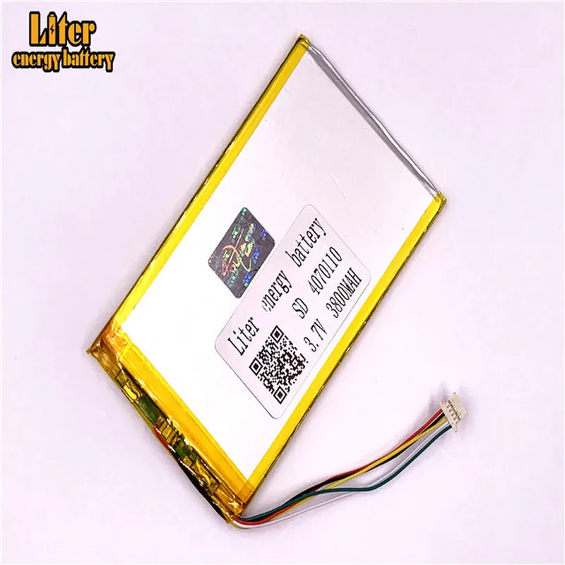 1.0 مللي متر 5pin موصل 3.7v 4070110 3800mah الجملة ليثيوم بوليمر بوليمر اللوحي بطارية ليثيوم بوليمر بطارية ليثيوم