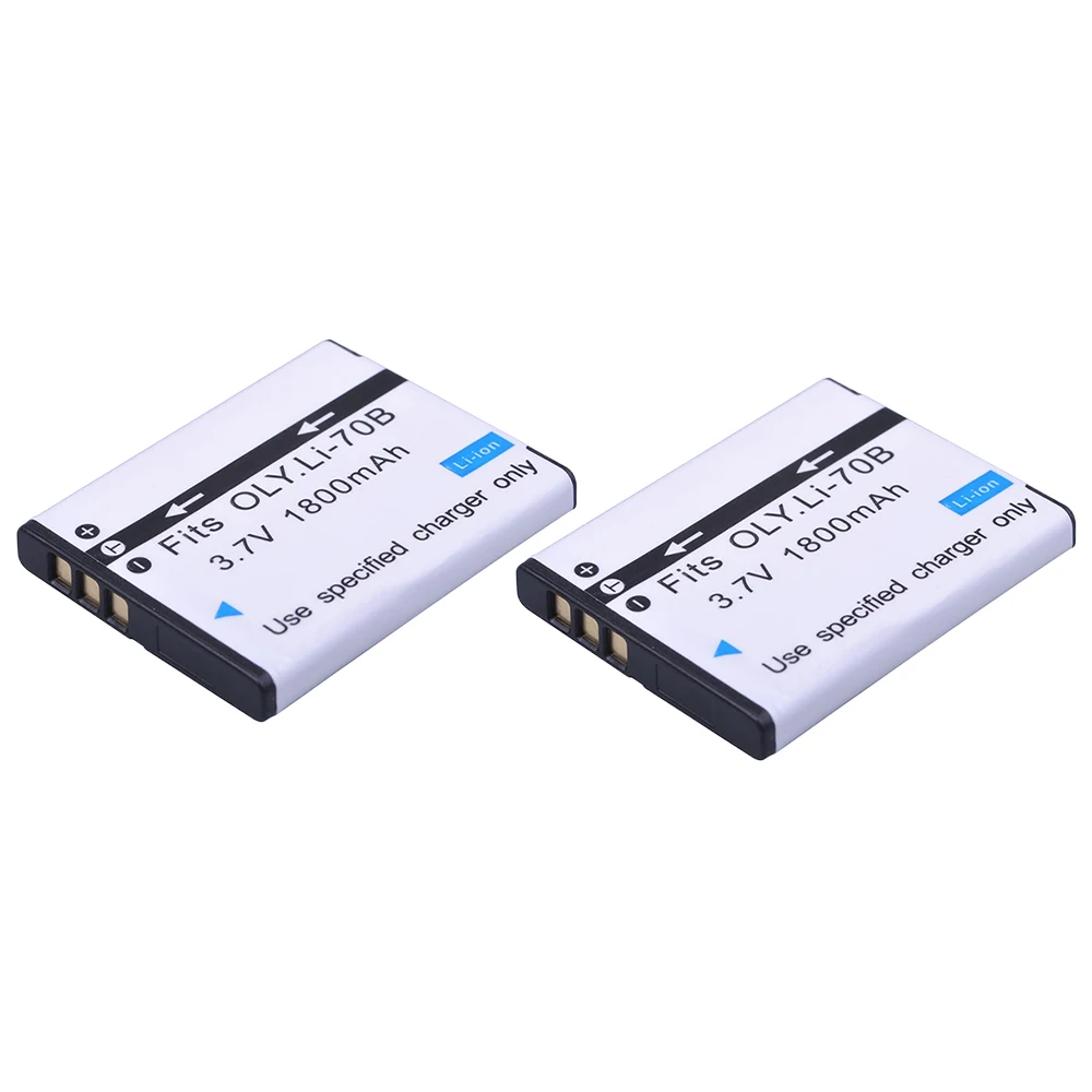 

2Pcs LI-70B Li-70B Li 70B Rechargeable Battery for Olympus VG110 VG120 VG-160 X-940 D-715 FE-4020 FE-4040 VG-140 VR-130 FE4020