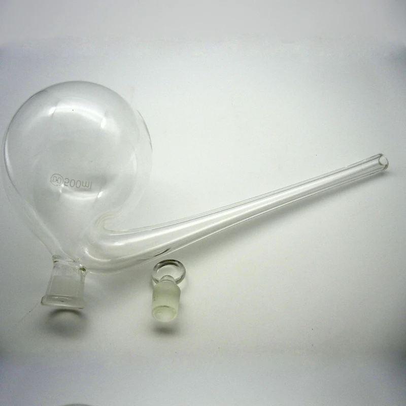 Free shipping, 250ML lab glass retort