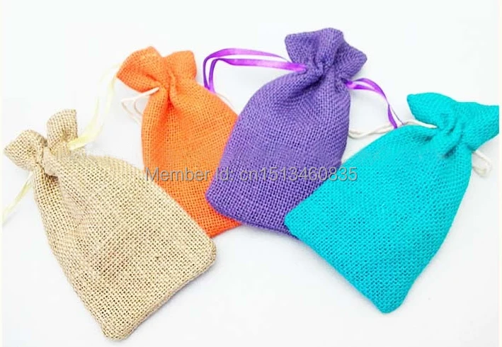 

100pcs/lot CBRL jute bags, jute pouch, linen pouch for ornament/headset,Various colors,size customized,wholesale