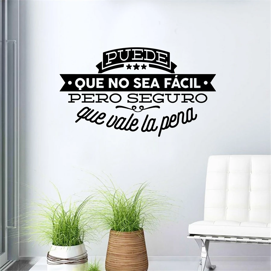 Decorative Viny Wall Stickers Spanish Famous Quote Inspiring Phrase Wall Decals Sticker Home Decor for Living Room Decoration