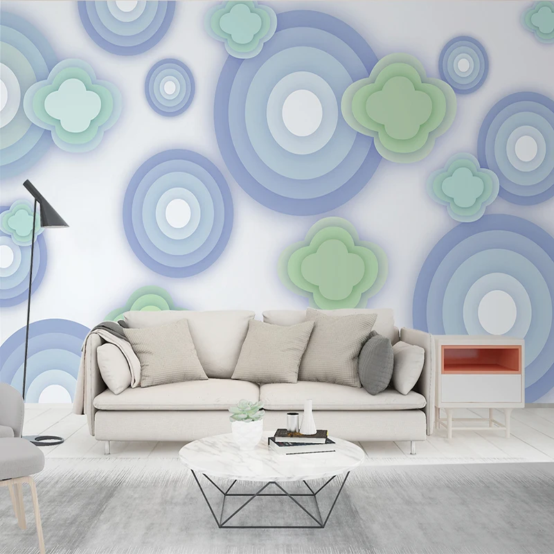 Decorative wallpaper Fashion abstract auspicious cloud circle 3d plaster relief background wall