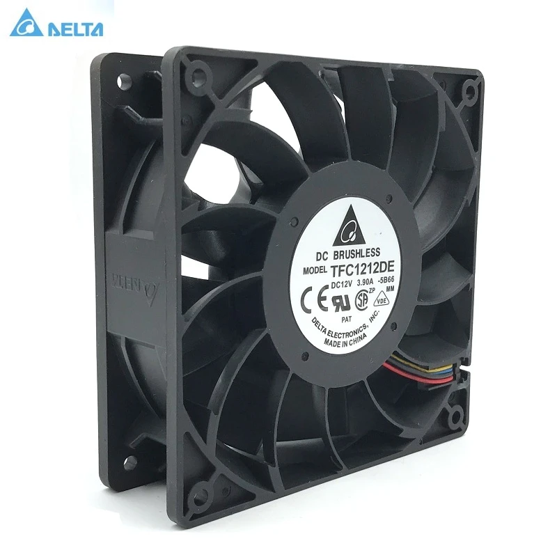 120mm High Speed Fan for Delta TFC1212DE 12038 12V 3.9A PWM Fan | 250CFM ASIC Miner Cooling, 5500RPM Dual Ball Bearing