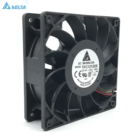 120mm High Speed Fan for Delta TFC1212DE 12038 12V 3.9A PWM Fan | 250CFM ASIC Miner Cooling,5500RPM Dual Ball Bearing