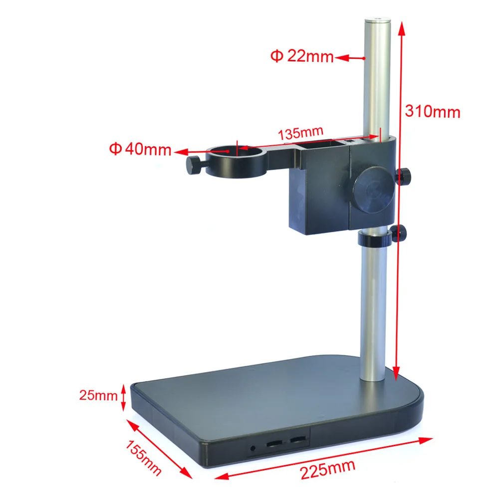 

HAYEAR Microscope Arm Bracket 40mm Large Adjustable Stereo Digital Microscope Lens Table Stand Dual Ring Holder for Industry Lab