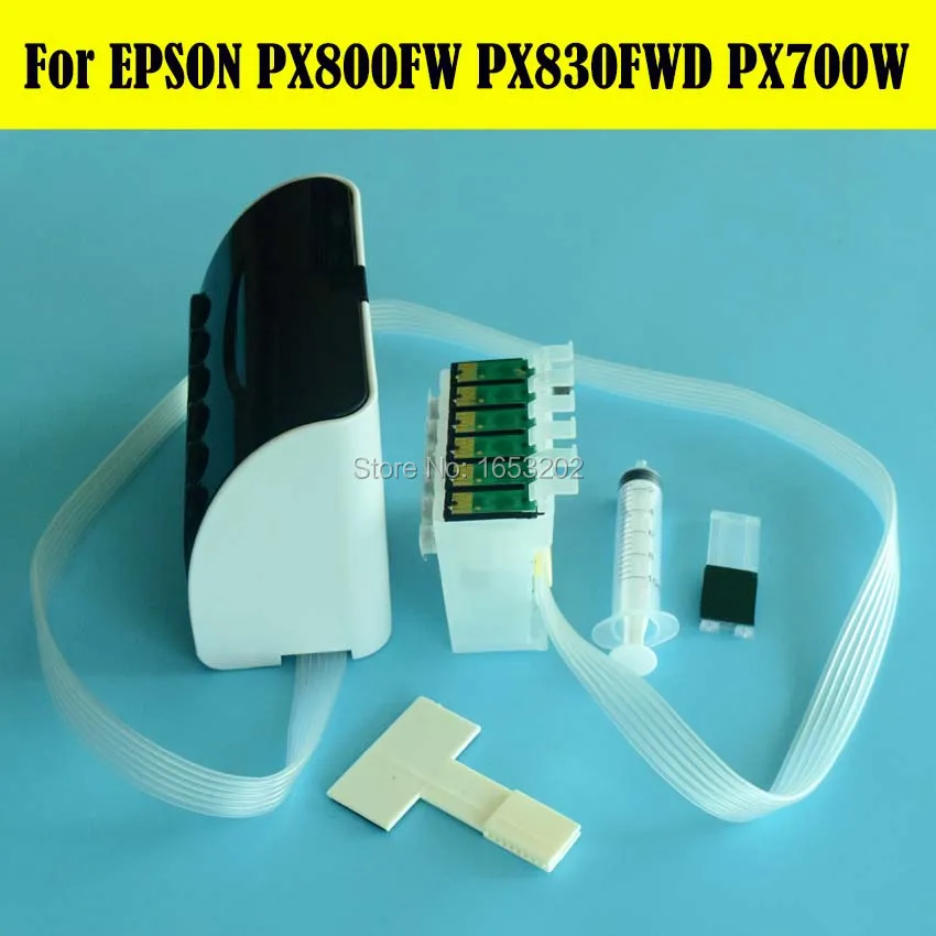 

6 Color T0801 Continuous Ink Supply System For Epson PX700 PX800 PX830 Printer With ARC Chip