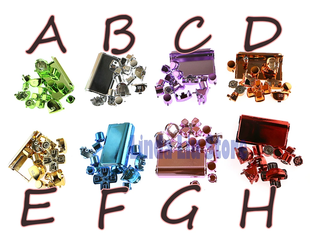 ChengChengDianWan 2 مجموعات/وحدة أزرار كروم ملونة مجموعة أزرار كاملة لوحدة تحكم بلاي ستيشن 4 PS4 #3