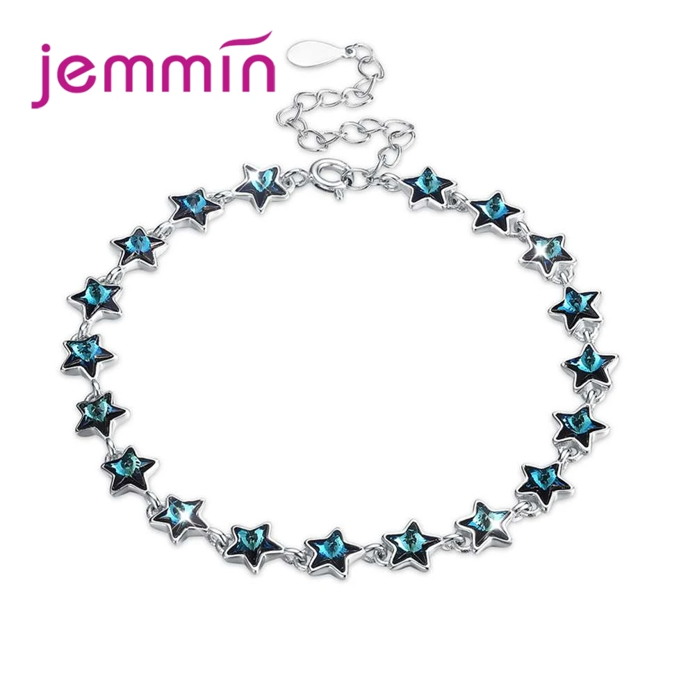 

Genuine 925 Sterling Silver Mysterious Small Star Bracelets Good Quality Cubic Zirconia Crystal For Women Girlfriend