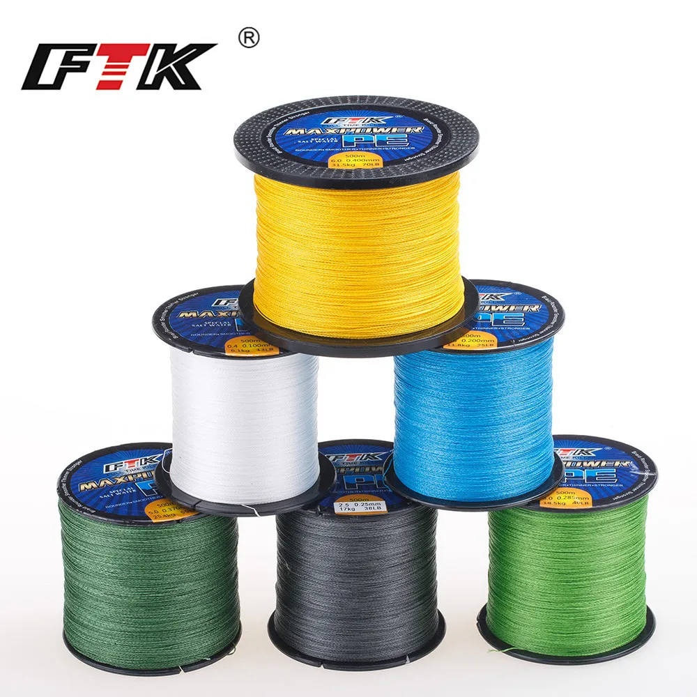 FTK PE pleciona linka TP 500M LB13-17 Code0.4-6.0 DIA/mm0.1-0.4 Super wielowłóknowy karp wędkarski — zdjęcie 3