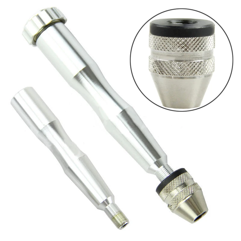 1Set Aluminium Mini Micro Handboor Met Keyless Chuck + 10Pcs Twist Boren 0.6-2.0Mm