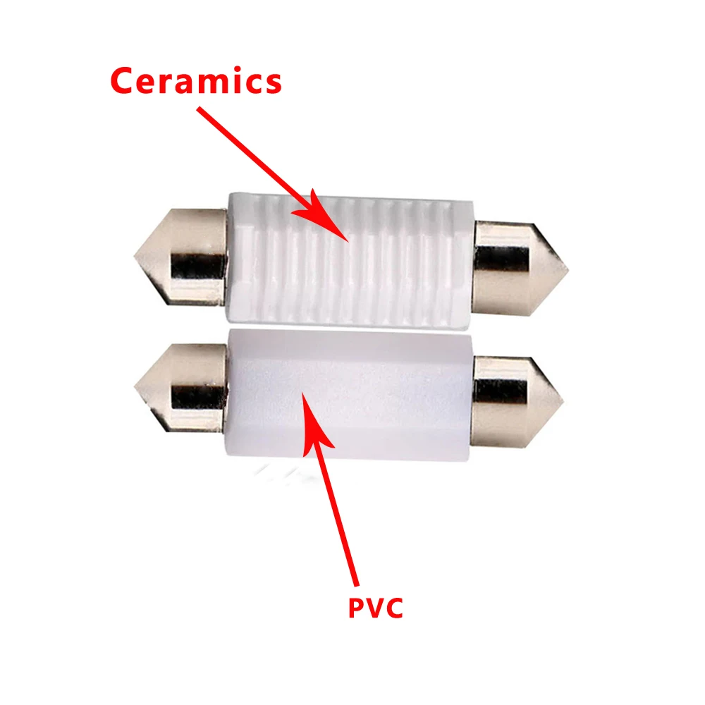 YSY 20PCS 31mm 36mm 39mm 41mm  Festoon Canbus Led C5W Ceramic 3030 2 SMD LED Auto Dome PVC Lamps Led light bulbs