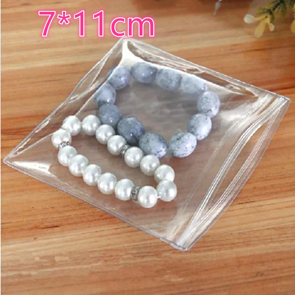 

DHL 700Pcs/Lot 7*11cm Soft Transparent PVC Self Sealing Zipper Lock Anti-oxidation Bag Antitarnish Jewelry Storage Packing Pouch