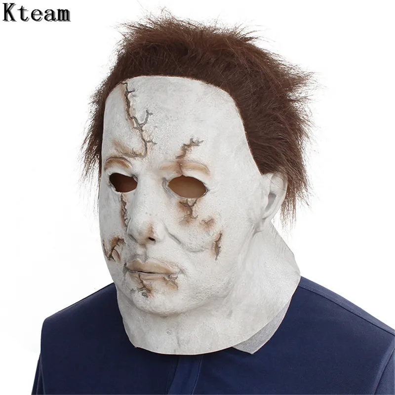 Cool Hot 100% Latex Horror Movie Halloween Michael Myers Mask Adult Party Masquerade Cosplay Latex Myers Mask Full Head Mask Toy