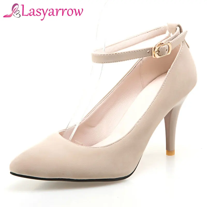 Lasyarrow Fashion Women Pumps Ankle Strap High Heel Pumps Shoes For Women Sexy Party Wedding Shoes Woman Large Size 31-47 RM212