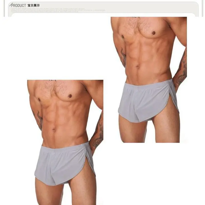 Moda indumenti da notte comodi comodi Boxer da uomo pigiama spacco laterale intimo pantaloncini mutandine mutande tronco Sexy Cueca Homme