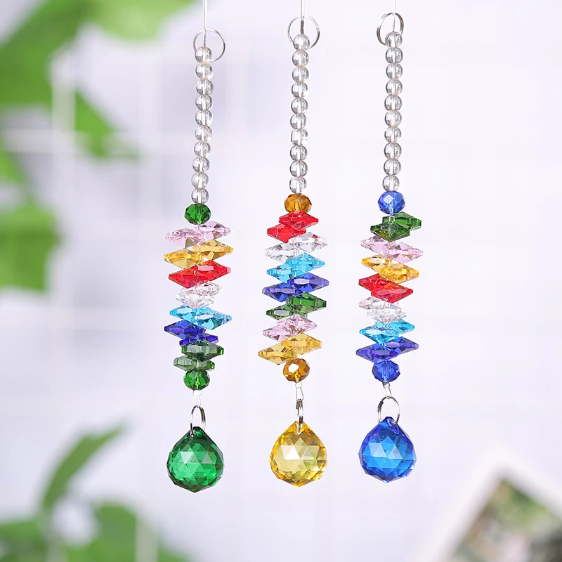 1PCS Crystals Ball Prisms Suncatchers Chakra Octagon Beads Chandelier Prisms Parts Feng Shui Pendants 20mm 30mm 40mm