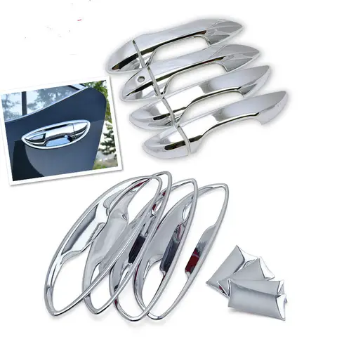 FUNDUOO För Toyota Corolla Altis 2014 2015 2016 2017 2018 Krom Dörrhandtagsskydd Skål Kopplist Överlägg Biltillbehör 10 best sales Toyota Aygo 2015 tillbehör - №10