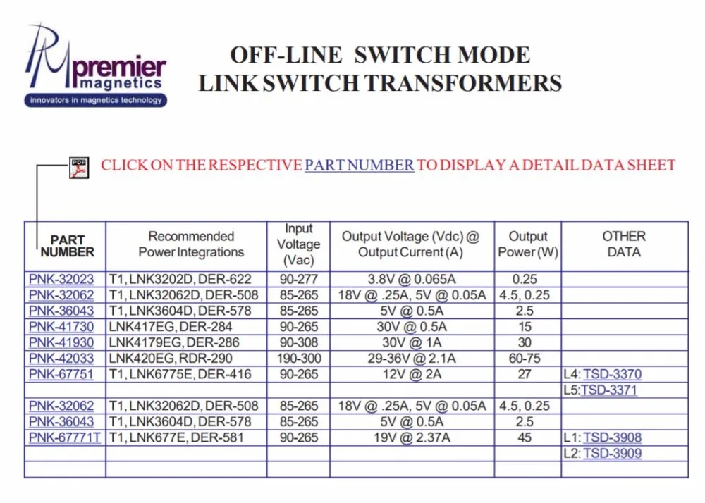 

EE8.3 PNK-32023 EE-0802 90-277VAC input for LNK3202D DER-622 magnet ferrite core transformer