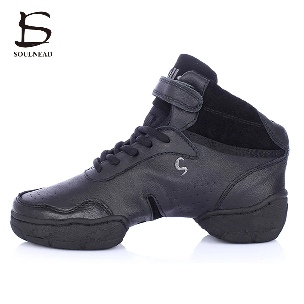 Jazz Shoes Women Men Dance Sneakers Cowhide Genuine Leather Plus Size 45 Modern Hip-hop Man Woman Sports Ballroom  Dance Shoes