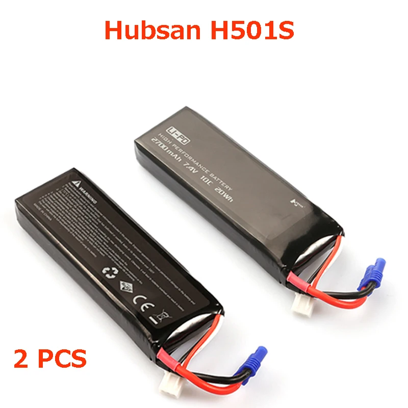 2PCS  Hubsan H501S H501C LI-PO Battery RC Drone Quadcopter Spare Parts Accessories  7.4V 2700mAh 