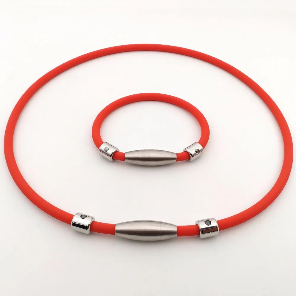 Pure germanium health suit anion silicone necklace bracelet suit
