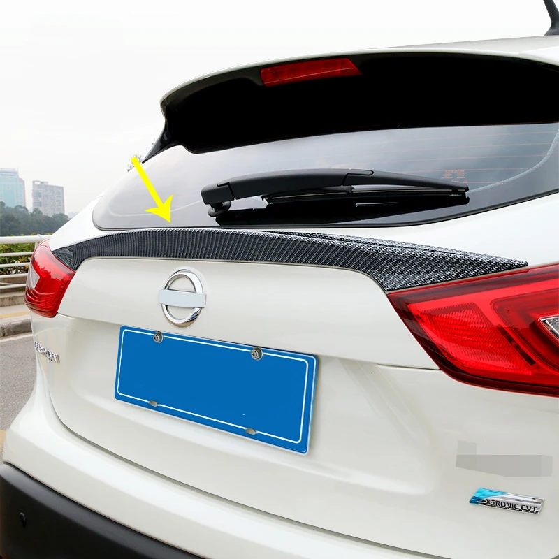 For Nissan Qashqai J112016 2017 2018 2019 Rear Door Trim Rear Car Trunk Spoiler Cover Sticker Wing Styling Car Accessories 1pcs