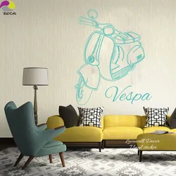 Vespa Roma Holiday Wall Sticker Bedroom Italy Motobike Wall Decal Living Room Kids Room Vinyl Home Decor