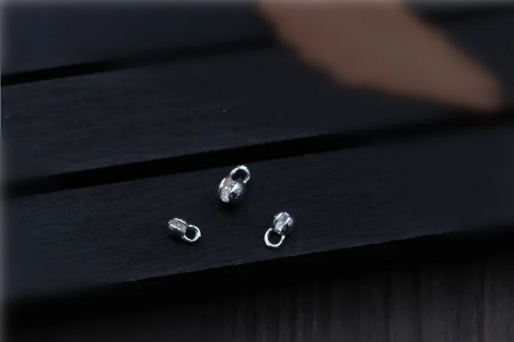 2pcs/lot 100% 925 Sterling Silver Crimp Beads End Caps Fit 3mm 3.5mm 4.5mm Leather Cords Clasp Connectors DIY Jewelry Making