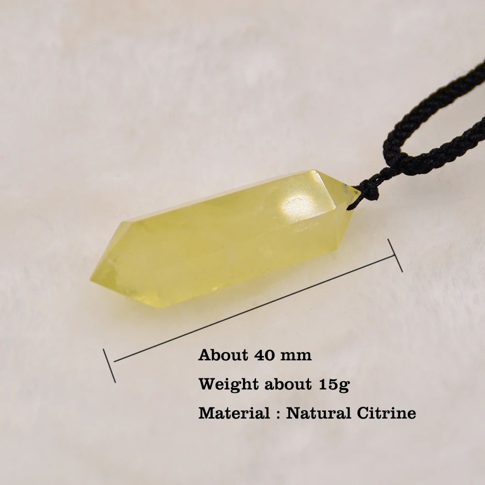 Natural Citrine Crystal Ornamen Yellow Creastly Double Point Healing Hexagonal Magic Ornamen Decoratio Treatment Quartz Gemstone