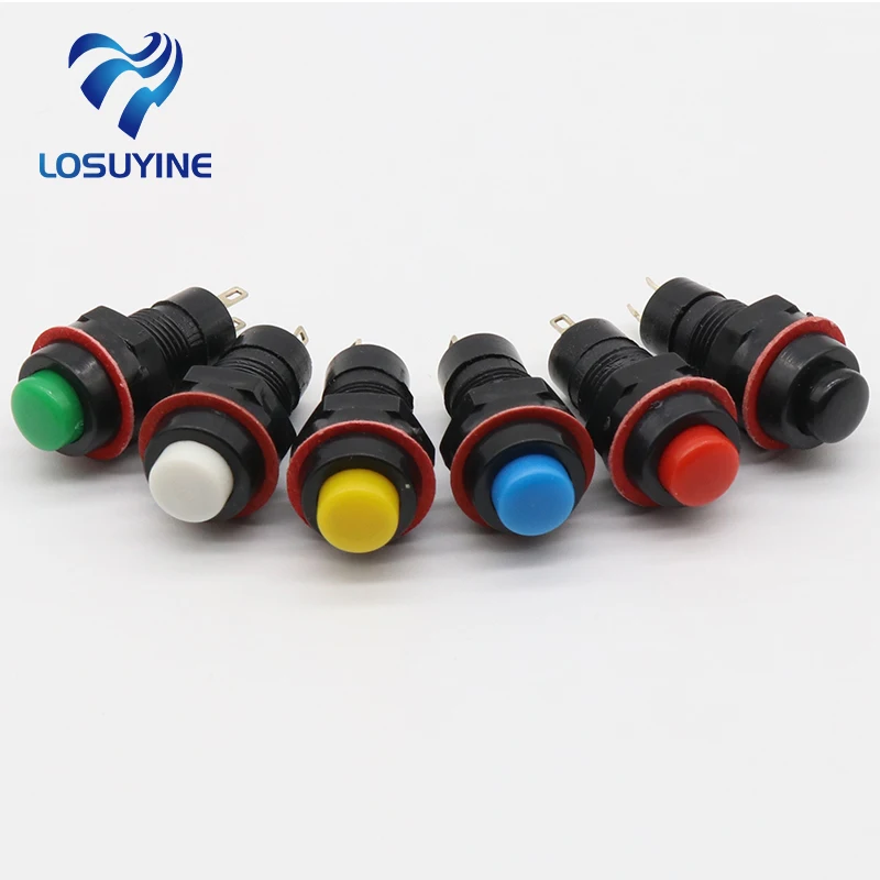 6pcs Self-locking Push Button Switch 10mm