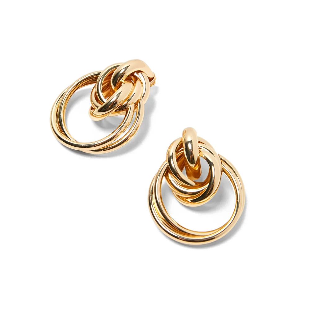 KMVEXO Modern Women Earrings 2019 Round Metal Braided Earrings Simple Style Circle Charm Earrings For Women Indian Jewelry Gift